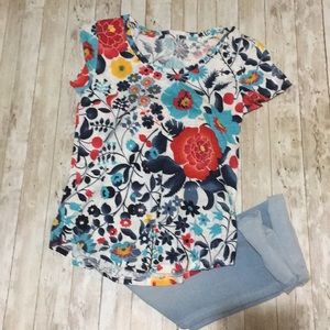 Ann Taylor loft floral tee xxsp